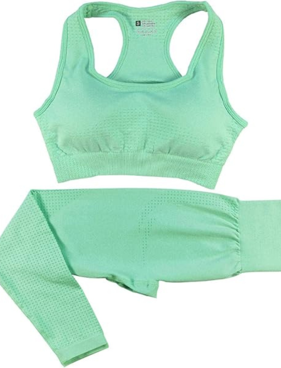 Conjunto Aura Fitness - Top + Legging - Menta