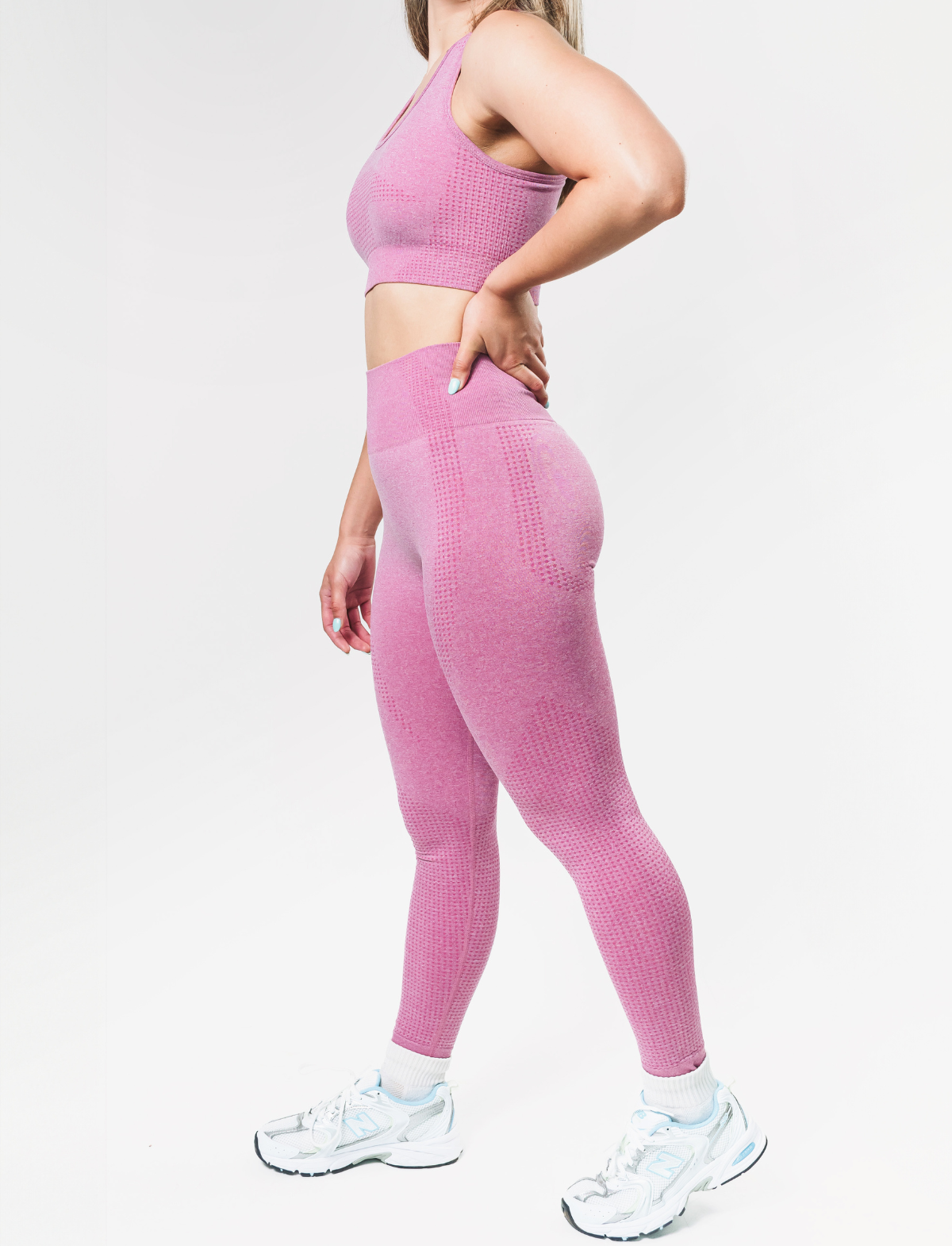Conjunto Aura Fitness - Top + Legging - Rosa