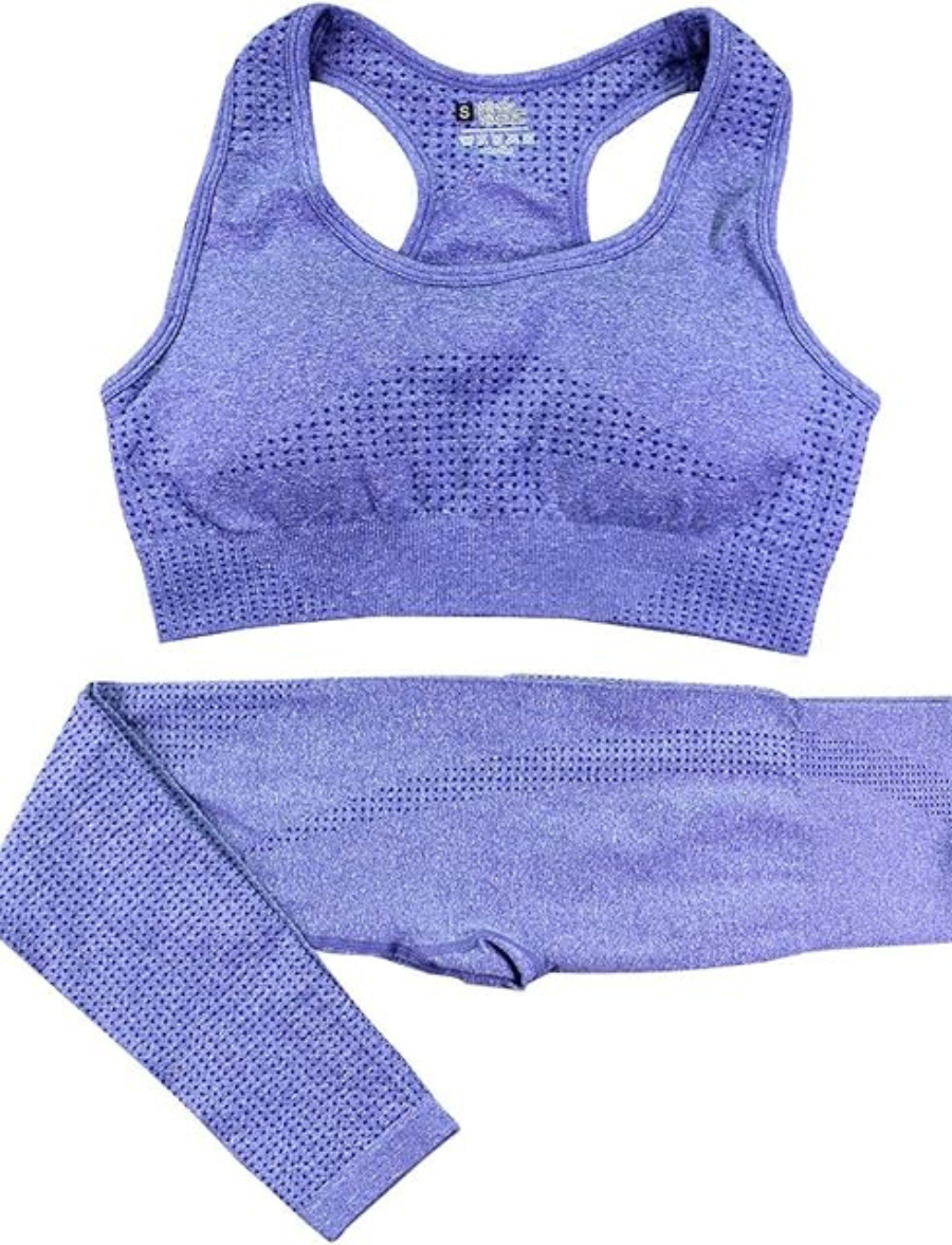 Conjunto Aura Fitness - Top + Legging - Morada