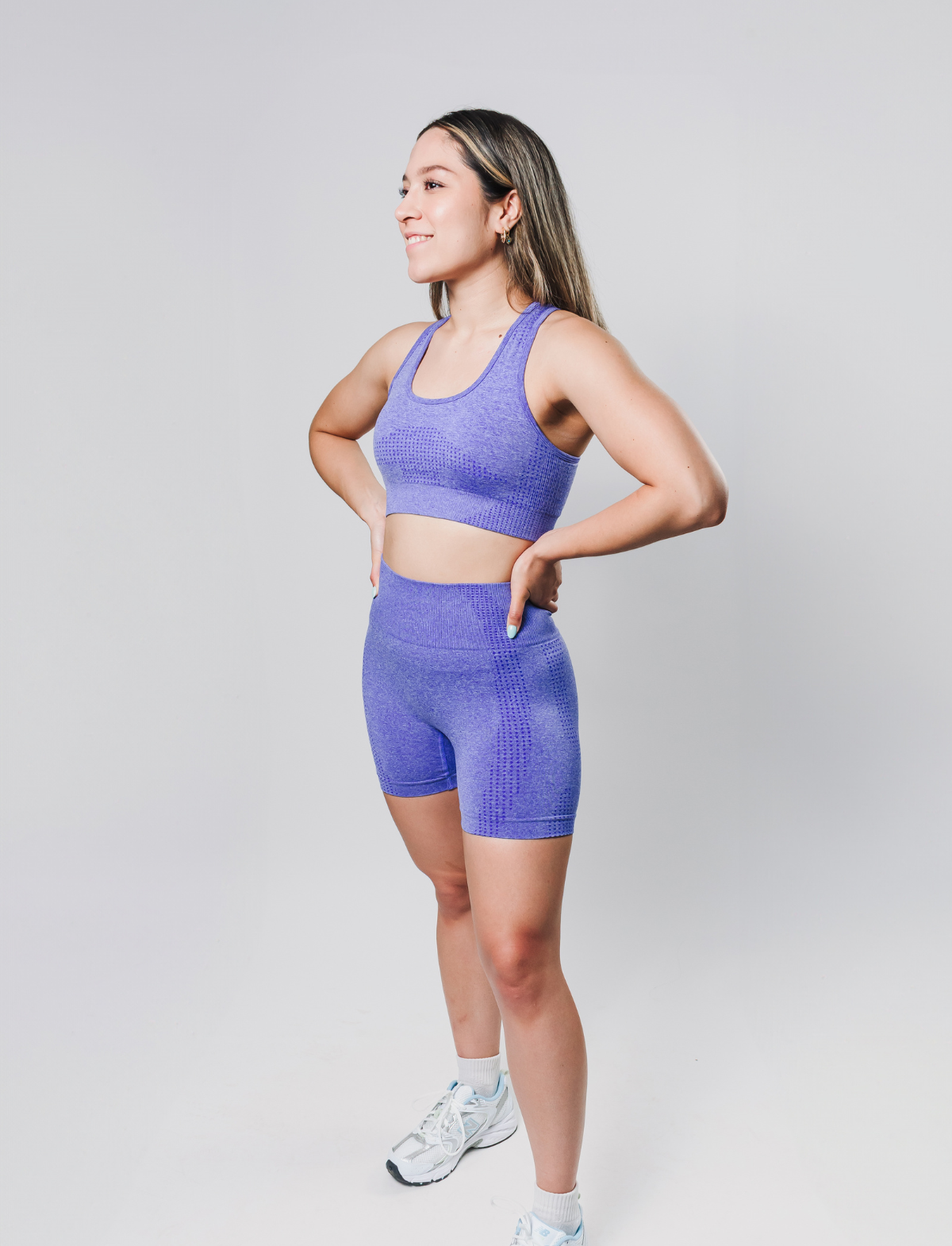 Conjunto Aura Fitness - Top + Short - Morado