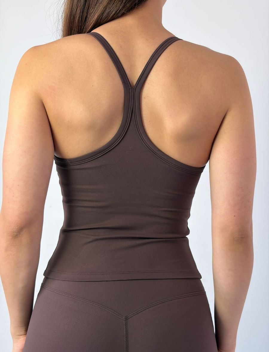 Top Fitness Alongado - Marrom