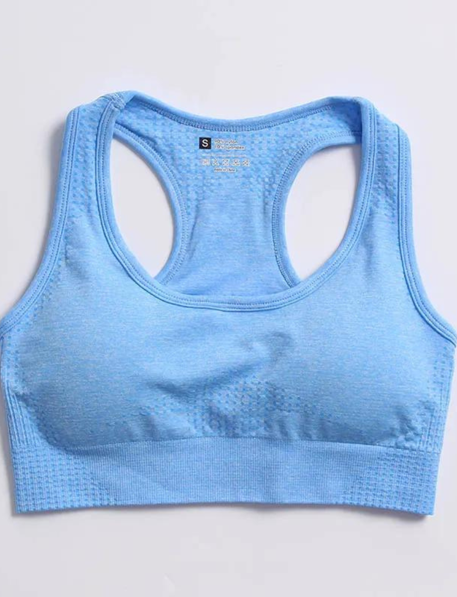 Top Fitness com Bojo Aura - Azul Bebe