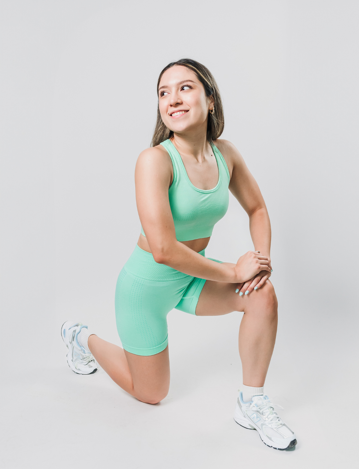 Conjunto Aura Fitness - Top + Short - Menta
