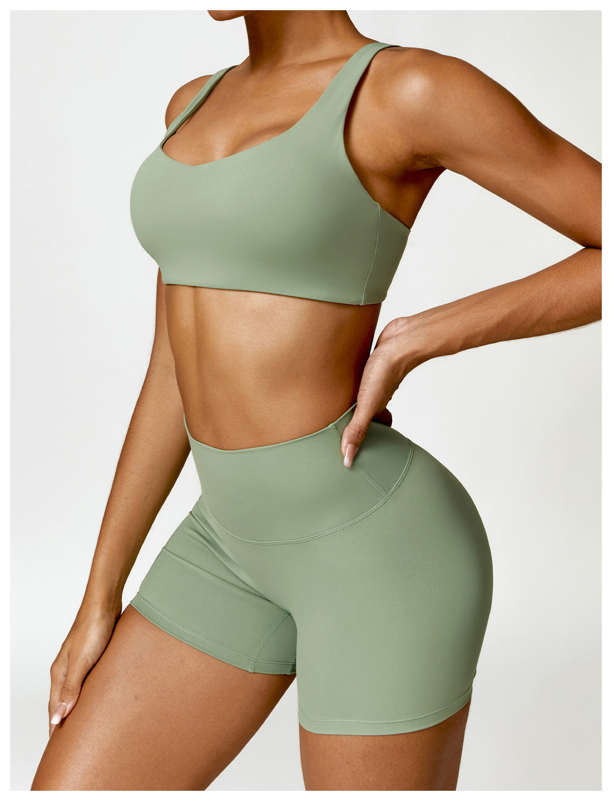 Short Fitness Feminino Verde Oliva