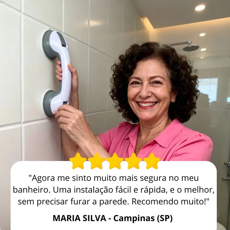 Barra de Apoio Portátil Ventosa de Alta Pressão para Banheiro [Frete Grátis]