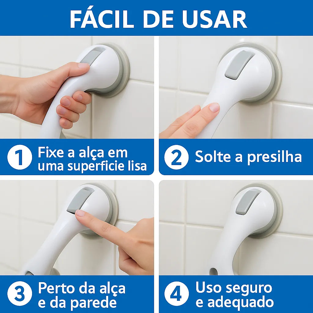 Barra de Apoio Portátil Ventosa de Alta Pressão para Banheiro [Frete Grátis]