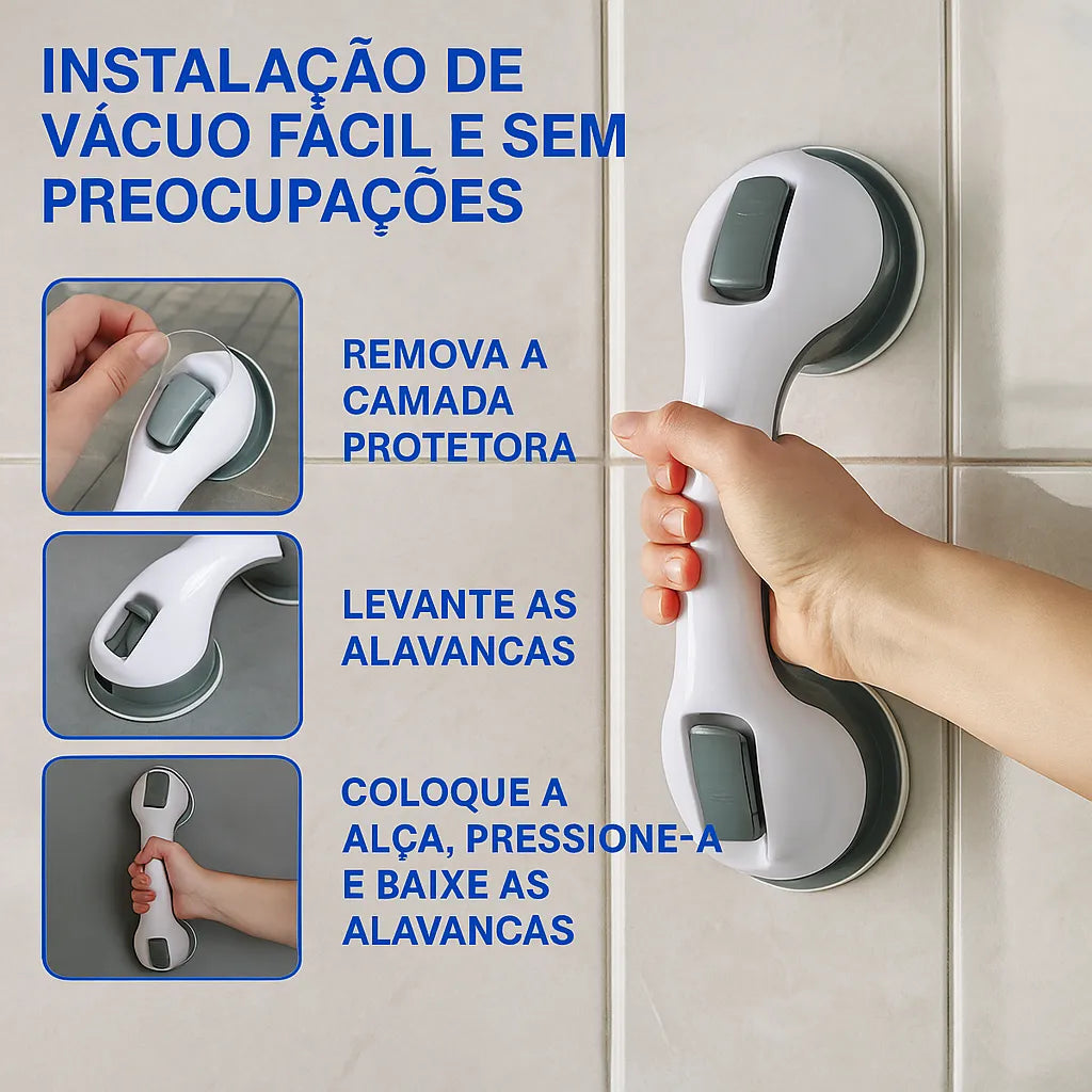 Barra de Apoio Portátil Ventosa de Alta Pressão para Banheiro [Frete Grátis]