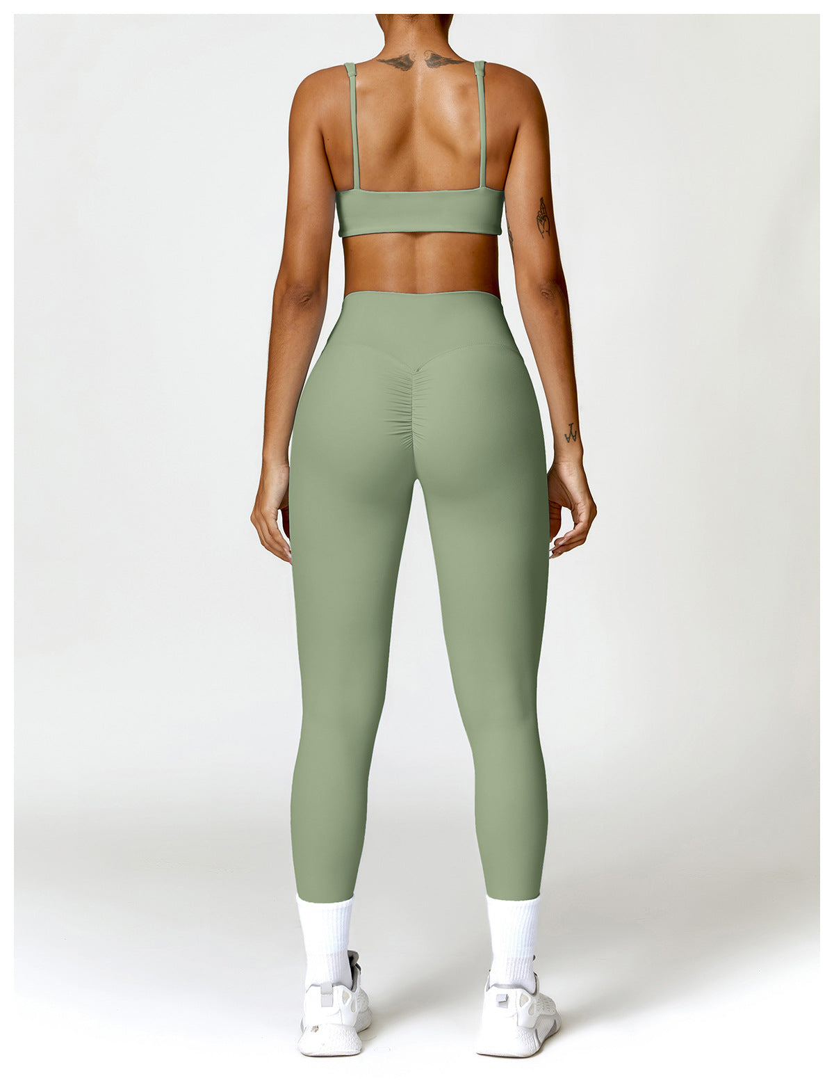 Conjunto Fitness Focus - Top + Legging - Verde Oliva