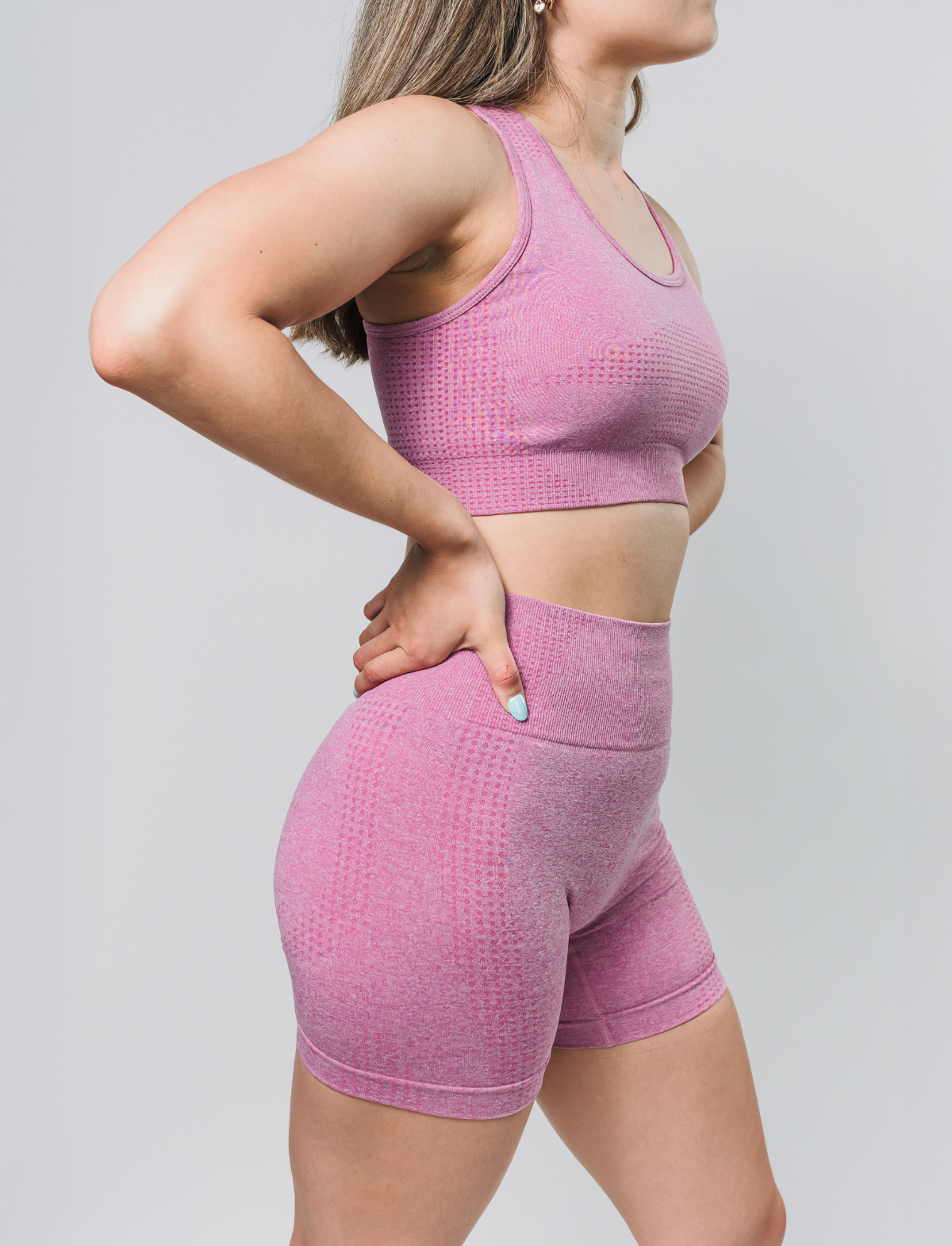 Conjunto Aura Fitness - Top + Short - Rosa