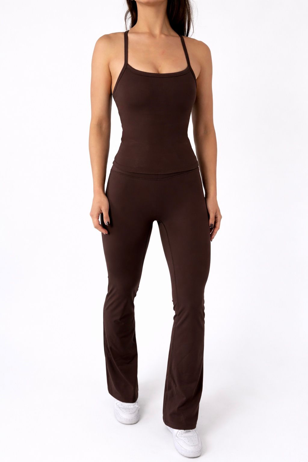 Top Fitness Alongado - Marrom