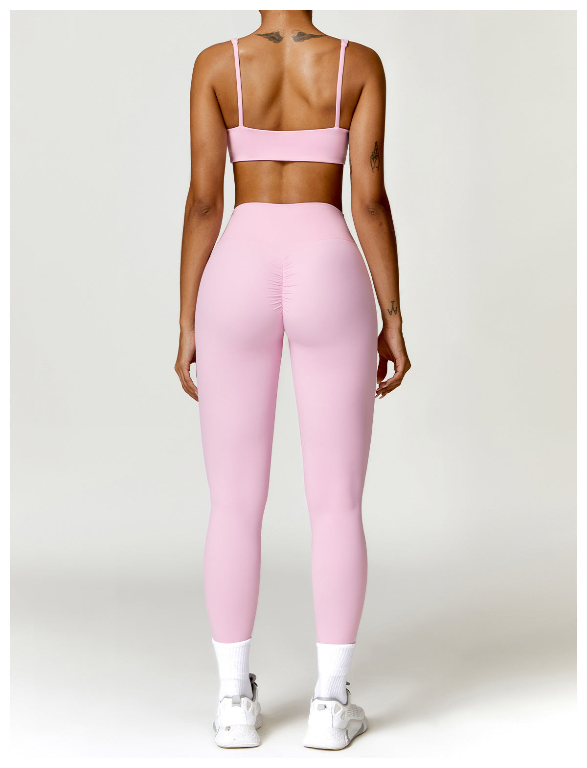 Conjunto Fitness Focus - Top + Legging - Rosa Pastel